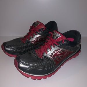 Brooks Glycerin 14 Gray and Red Running Shoes